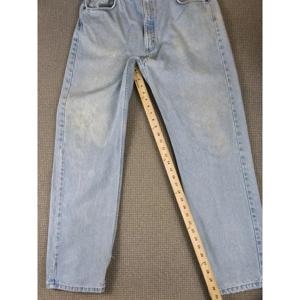 Lot of 2 VTG Distressed Carhartt Relaxed Fit Denim Jeans Light Wash Workwear
